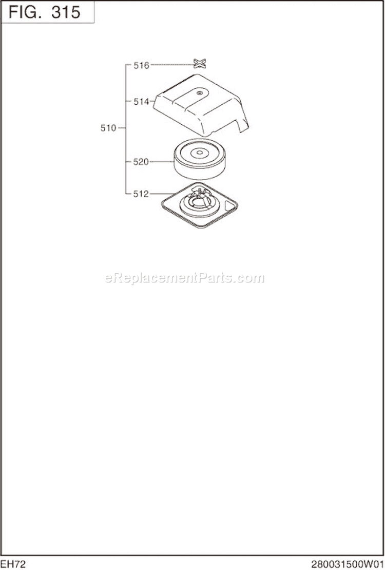 Page D Diagram and Parts List for  Subaru Engine