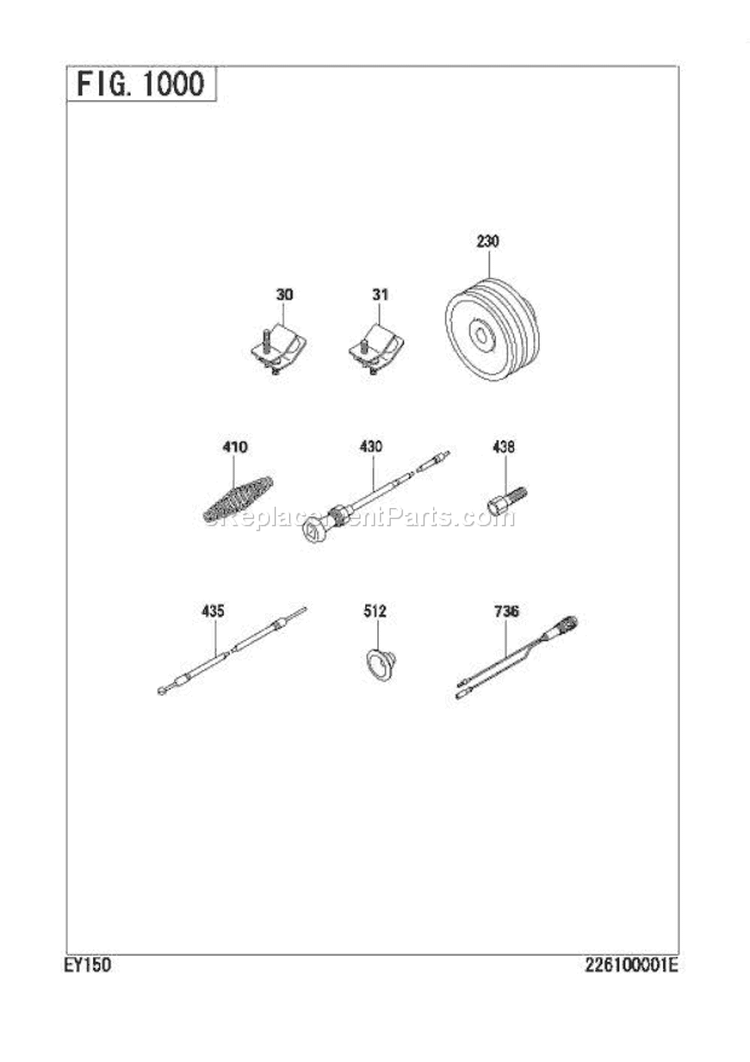 Tandoku-Hasso-Buhin Diagram and Parts List for  Subaru Engine