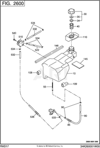 2600 Fuel Tank Diagram and Parts List for RAS17017023  Subaru Generator