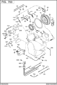 Electric Device Group Diagram and Parts List for EH650 Subaru Engine