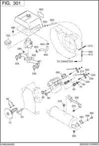 Intake,exhaust Group Diagram and Parts List for EH650 Subaru Engine