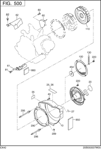Cooling,starting Diagram and Parts List for EX400 Subaru Engine