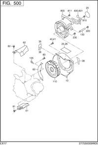 Cooling Starting Diagram and Parts List for EX170 Subaru Engine