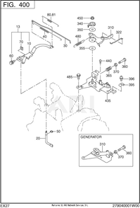 400 Governor Diagram and Parts List for  Subaru Engine
