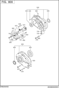 Reduction,clutch Group Diagram and Parts List for EH650 Subaru Engine