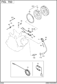 Electric Device Diagram and Parts List for EX400 Subaru Engine