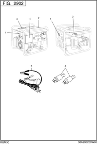 Accessories Label Diagram and Parts List for RGM30018000 RGX3000 Subaru Generator