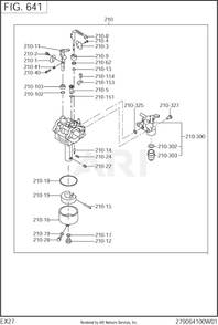 641 Fuel And Lubricant Diagram and Parts List for  Subaru Engine