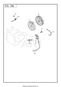 700 Electric Device Diagram and Parts List for  Subaru Engine
