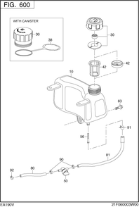 Fuel Lubricant Diagram and Parts List for EA190 Subaru Engine
