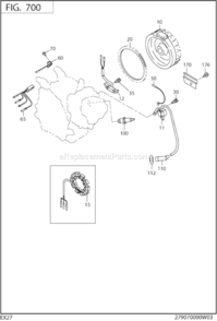 Electric Device Diagram and Parts List for  Subaru Engine