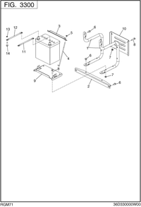 Battery Frame Diagram and Parts List for RGM71018510 RGX7100E Subaru Generator