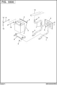 Battery Frame Diagram and Parts List for RGN71118500 RGN7100E Subaru Generator