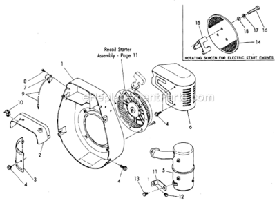 Shrouding_Muffler_And_Rotating_Screen_Group Diagram and Parts List for  Subaru Engine