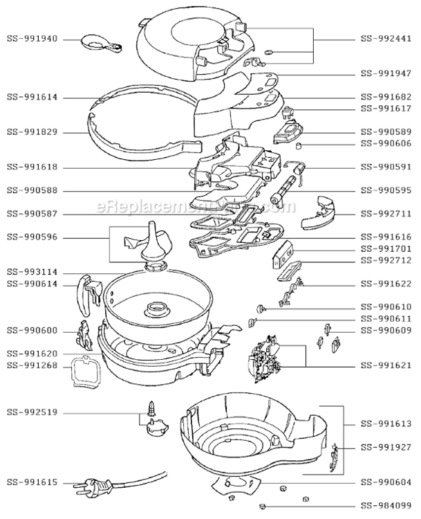 Page A Diagram and Parts List for  T-Fal Deep Fryer