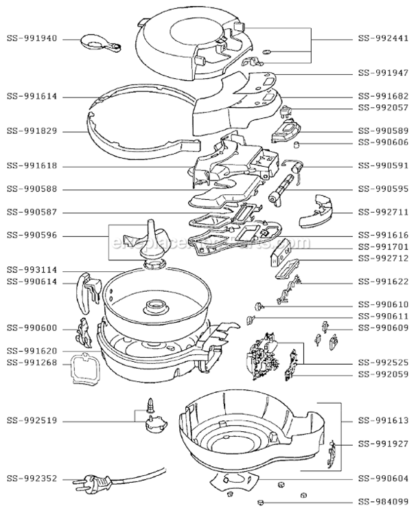 Page A Diagram and Parts List for  T-Fal Deep Fryer