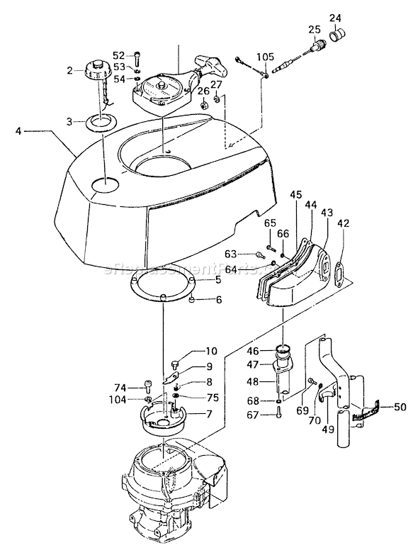 Page E Diagram and Parts List for  Tanaka Engine
