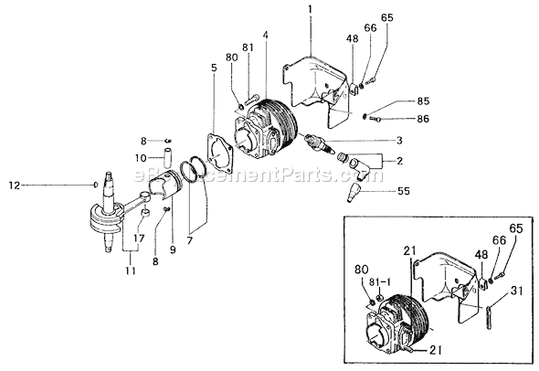Page C Diagram and Parts List for  Tanaka Engine
