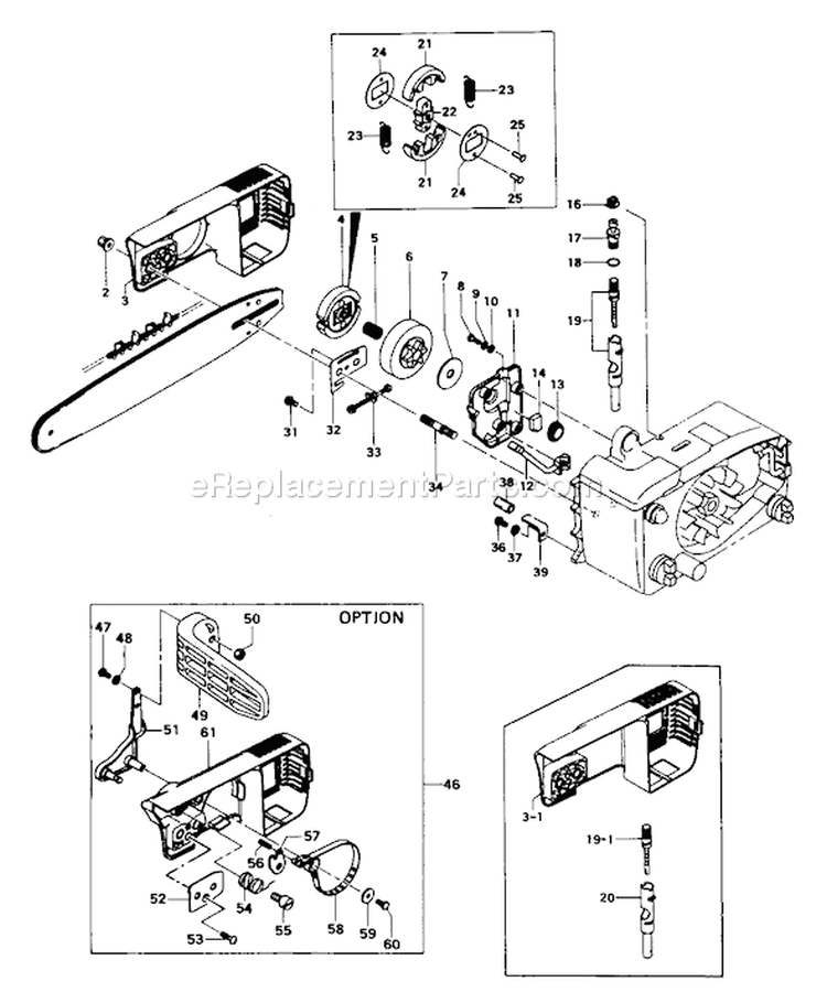 Page G Diagram and Parts List for  Tanaka Chainsaw