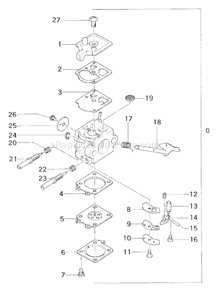 Page A Diagram and Parts List for  Tanaka Chainsaw