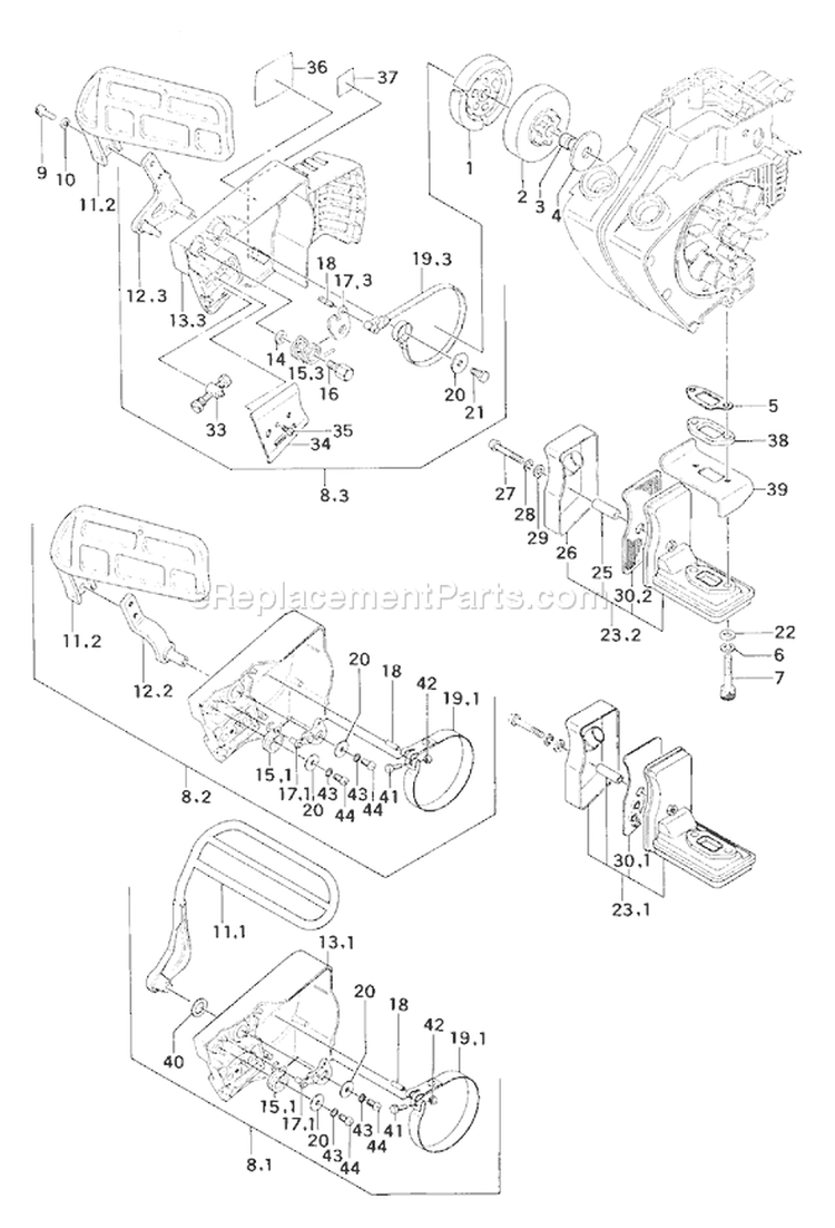 Page C Diagram and Parts List for  Tanaka Chainsaw