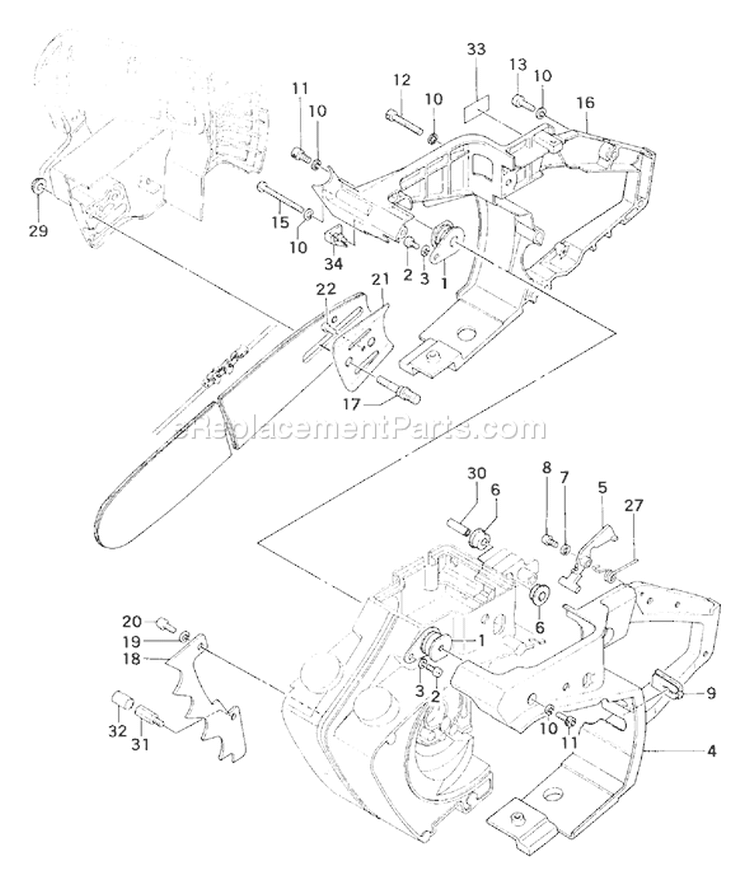 Page G Diagram and Parts List for  Tanaka Chainsaw