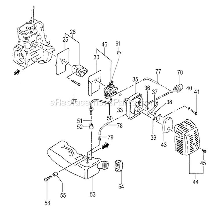 Page B Diagram and Parts List for  Tanaka Hedge Trimmer