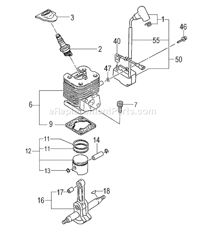 Page E Diagram and Parts List for  Tanaka Hedge Trimmer