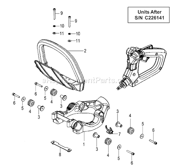 Page G Diagram and Parts List for  Tanaka Hedge Trimmer