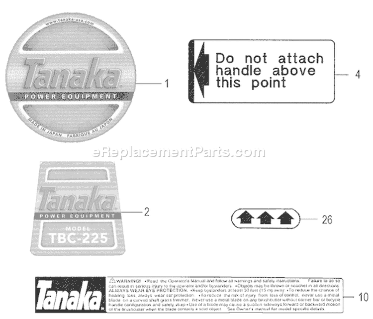 Page G Diagram and Parts List for  Tanaka Trimmer