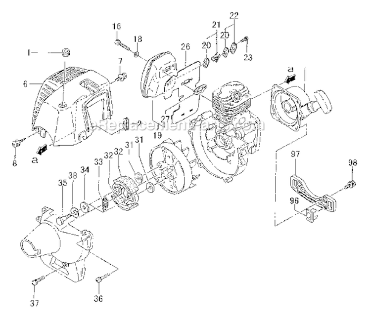 Page J Diagram and Parts List for  Tanaka Trimmer