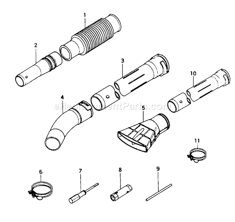 Page G Diagram and Parts List for  Tanaka Leaf Blower / Vacuum