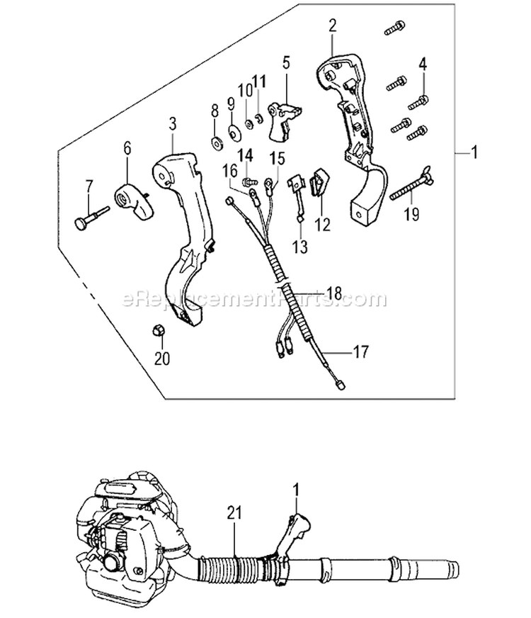 Page F Diagram and Parts List for  Tanaka Leaf Blower / Vacuum