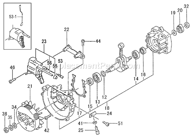 Page F Diagram and Parts List for  Tanaka Gas Engine Drill