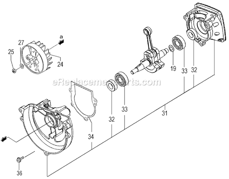 Page B Diagram and Parts List for  Tanaka Gas Engine Drill