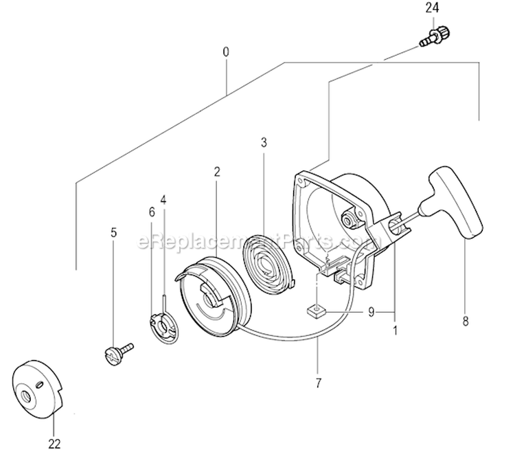 Page E Diagram and Parts List for  Tanaka Gas Engine Drill