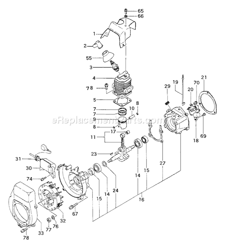 Page C Diagram and Parts List for  Tanaka Hedge Trimmer