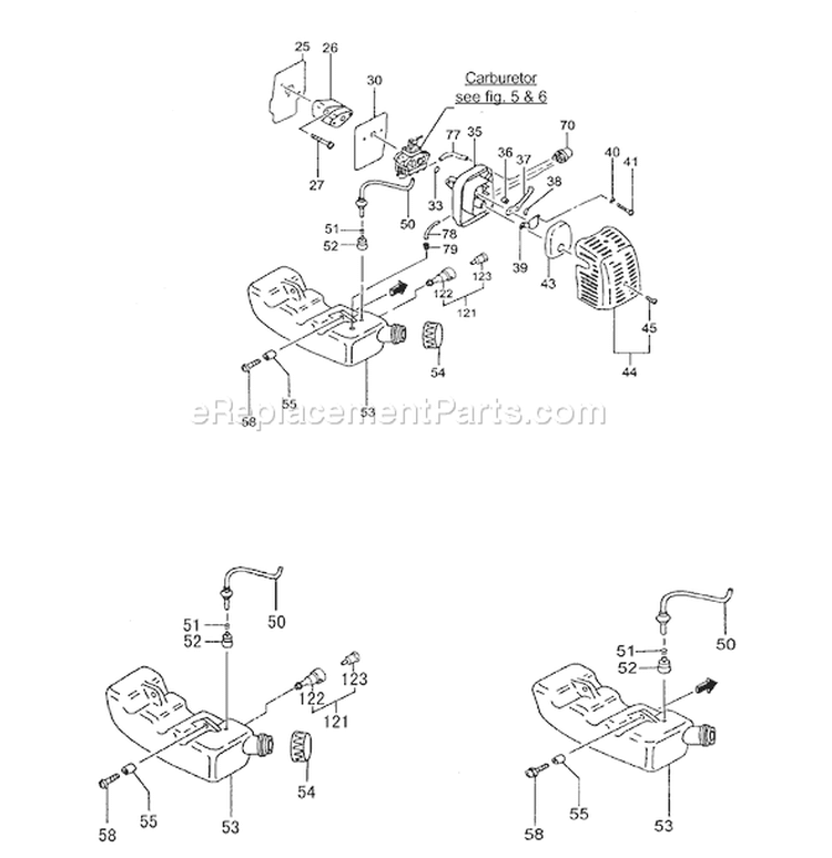 Page E Diagram and Parts List for  Tanaka Hedge Trimmer