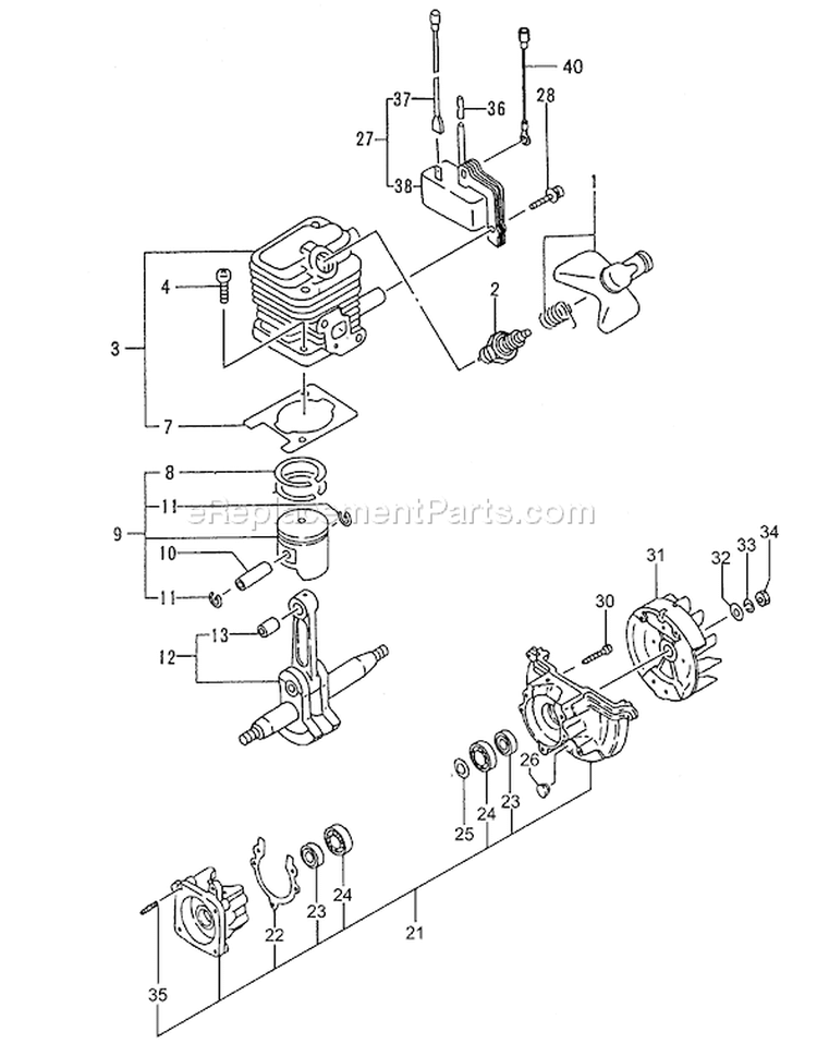 Page D Diagram and Parts List for  Tanaka Hedge Trimmer