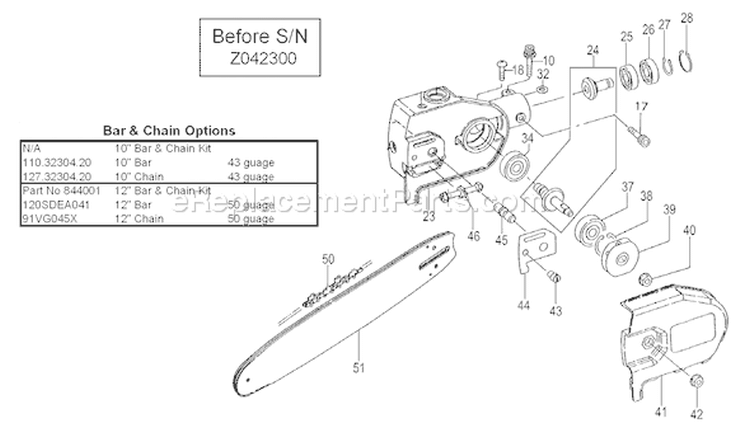 Page M Diagram and Parts List for  Tanaka Pole Saw