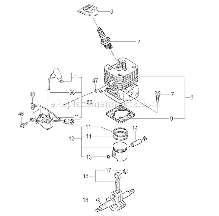Page F Diagram and Parts List for  Tanaka Pole Saw