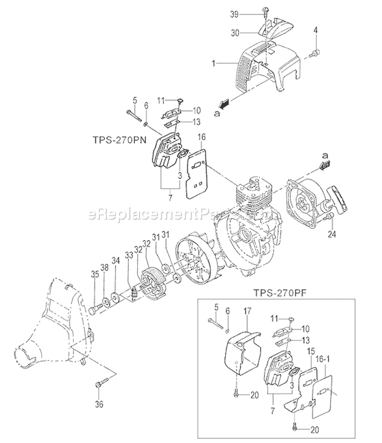 Page I Diagram and Parts List for  Tanaka Pole Saw
