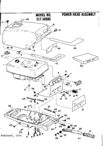 Power Head Assembly Diagram and Parts List for  Tecumseh Engine