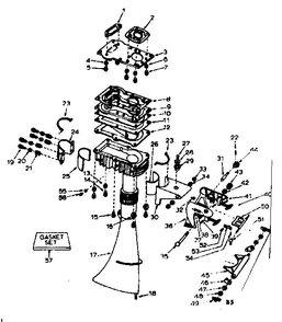 Column Assembly Diagram and Parts List for  Tecumseh Engine