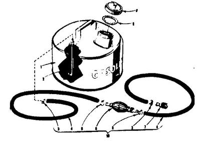 Optional Remote Gasoline Tank Assembly Diagram and Parts List for  Tecumseh Engine