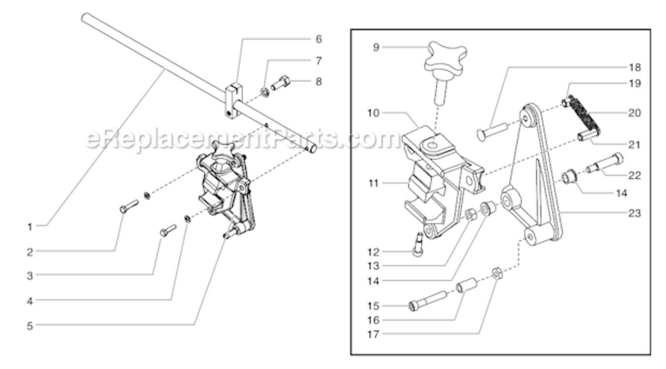 Gun Holder Assembly Diagram and Parts List for  Titan Paint Sprayer