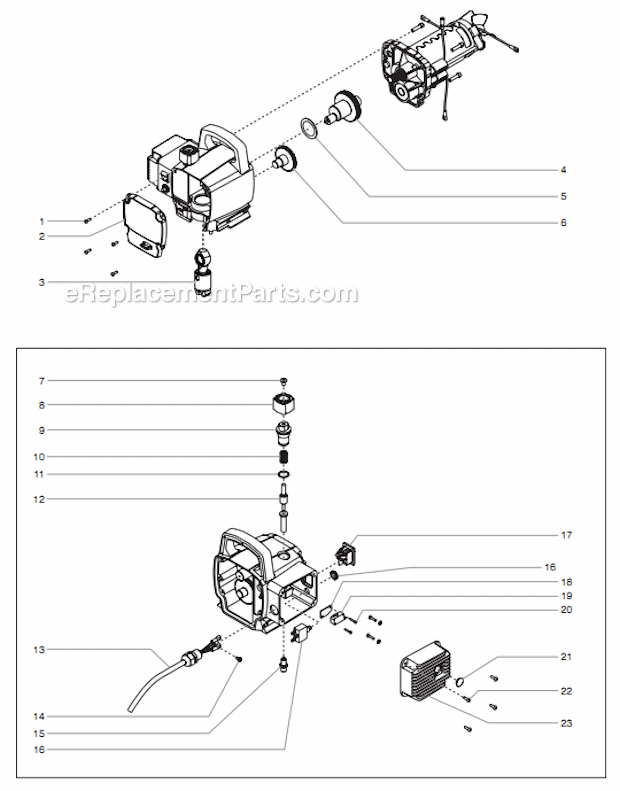 Gear Box Assembly Diagram and Parts List for 0552071 Titan Paint Sprayer