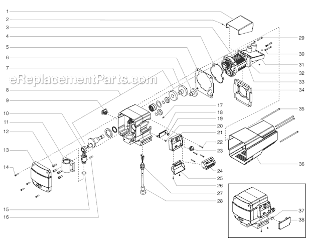 Drive Assembly Diagram and Parts List for 800-3035 Titan Sprayer