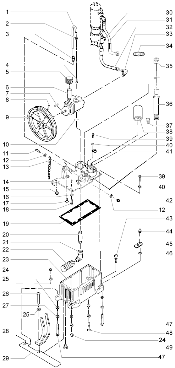 Powrliner 6000 Hydraulic System Diagram and Parts List for  Titan Paint Sprayer
