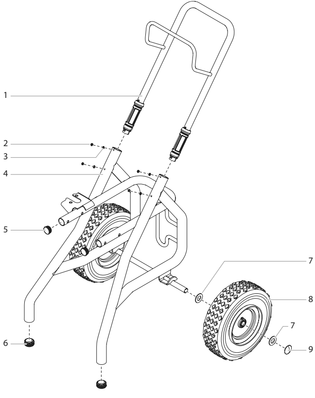 Impact 840 Upright Cart Assembly (P/N 0552537a) Diagram and Parts List for  Titan Paint Sprayer